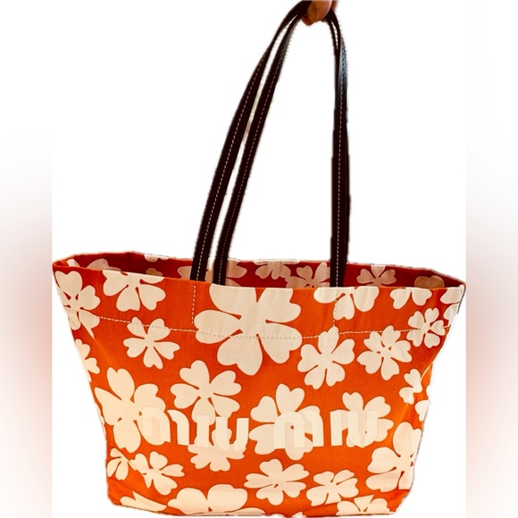 Miu Miu Tessuto Anemone Tote - Picture 2 of 12